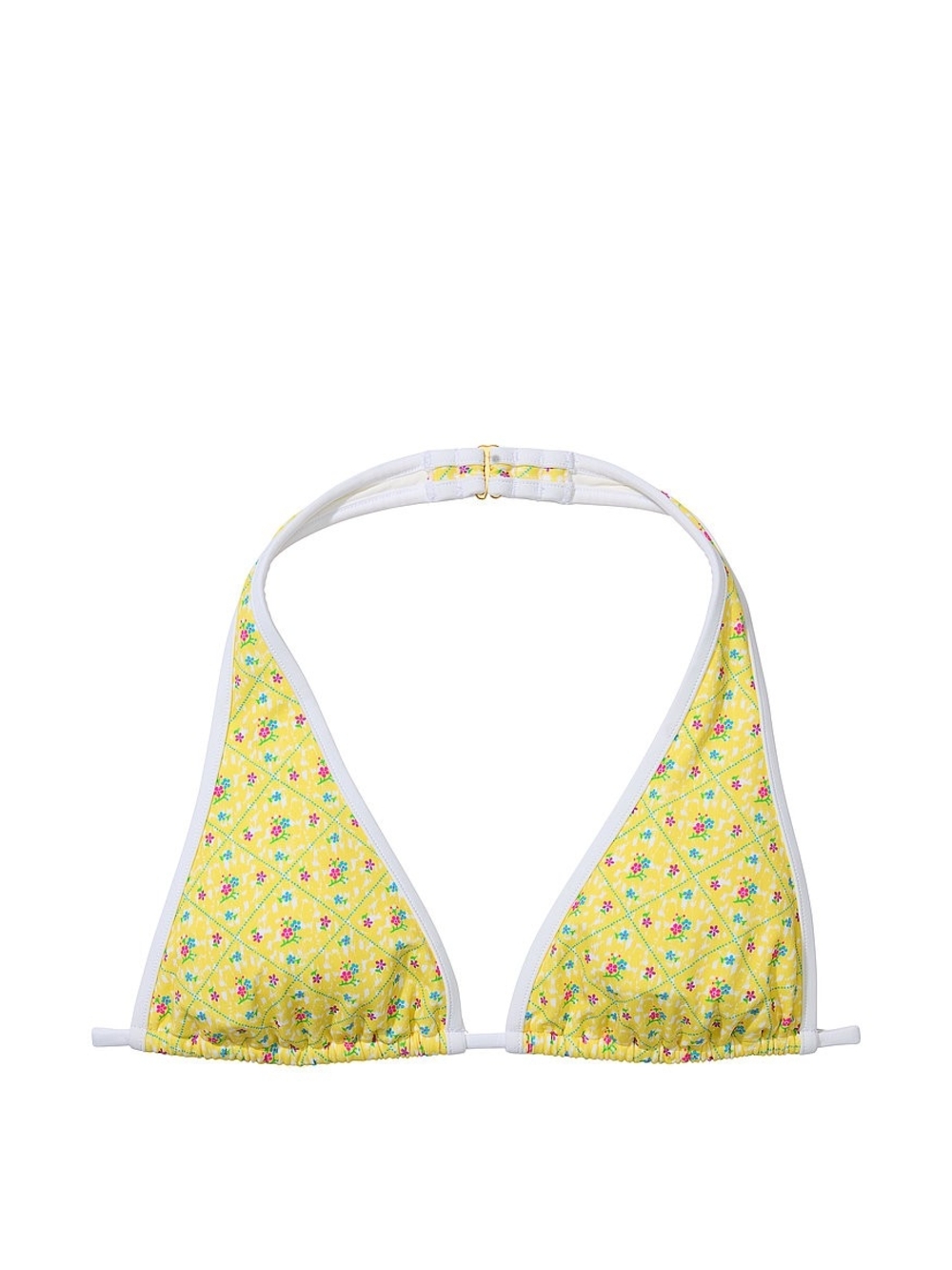 Victoria's Secret Yellow Floral Triangle Bikini Top